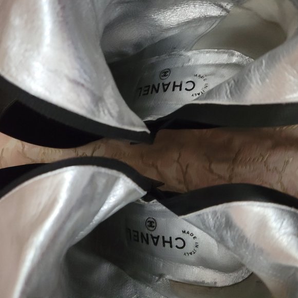 Chanel Black Velvet High Heel Boots - Picture 8 of 9